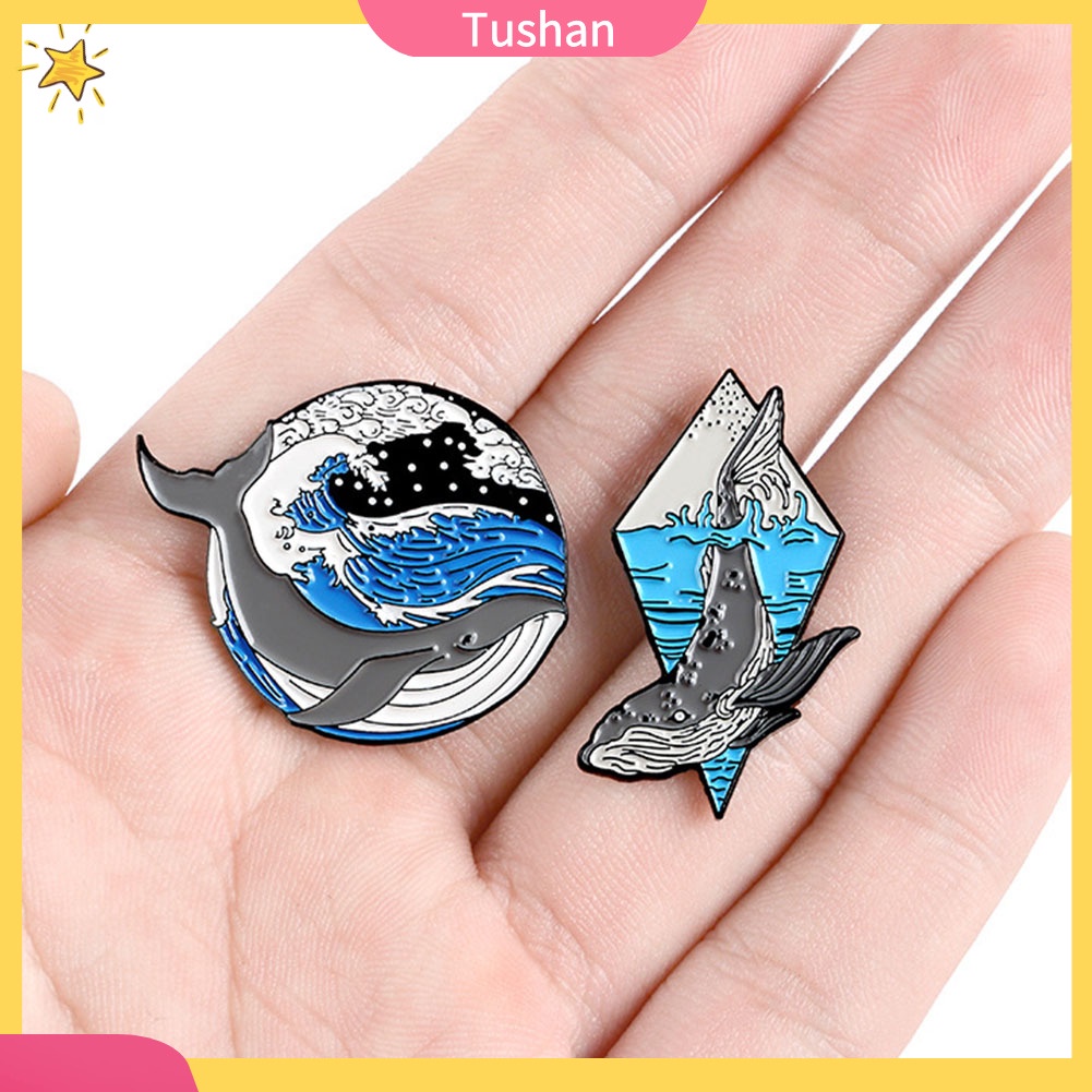 Ghim Cài Áo Hình Cá Voi Đính Đá Nhân Tạo Thời Trang Cho Nữ