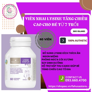 [SALES SỐC] VIÊN UỐNG BIO ISLAND LYSINE HỖ TRỢ TĂNG CHIỀU CAO 60 VIÊN DATE 2025