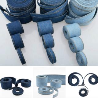Cuộn dây ruy băng denim dài 5 / 10m dùng làm đồ thủ công / phụ kiện tóc