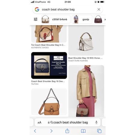 Túi coach y hình da thật Size 25