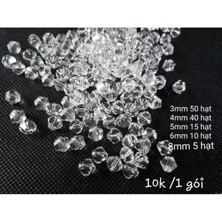 Pha lên thủy tinh hình kim cương trắng trong suốt