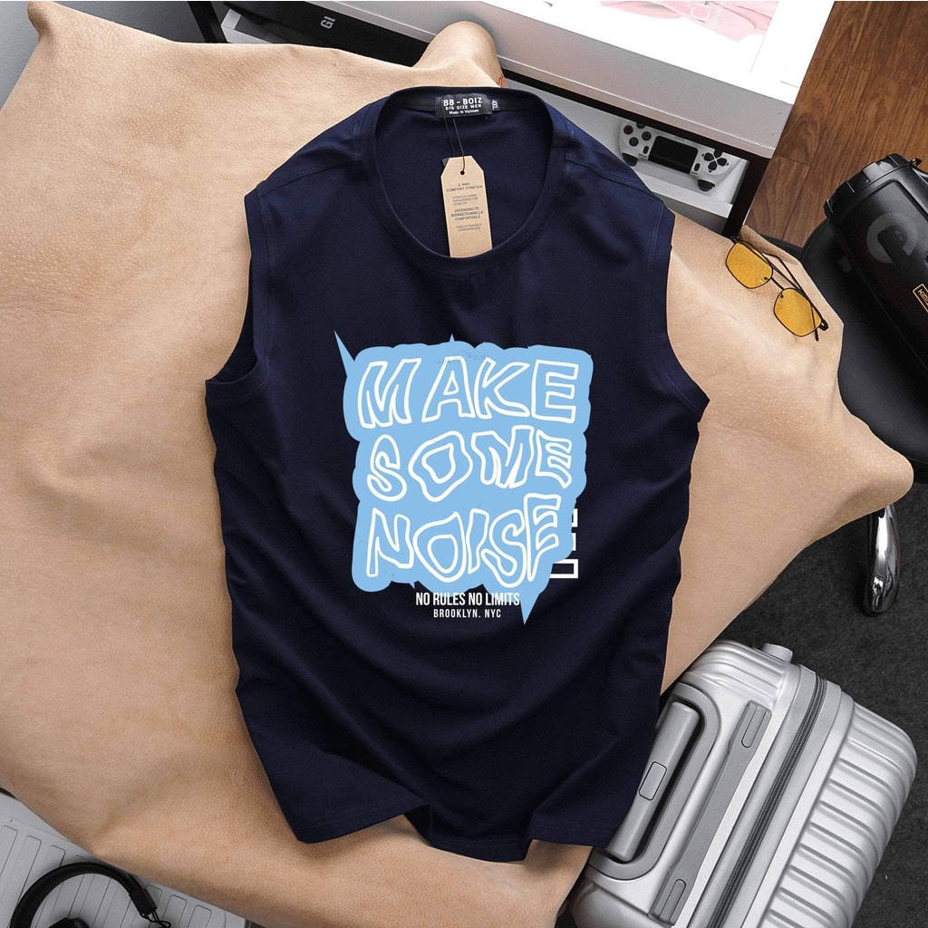 [bigsize] Áo thun ba lỗ cotton bigsize nam, tank top in hình đẹp - MSN