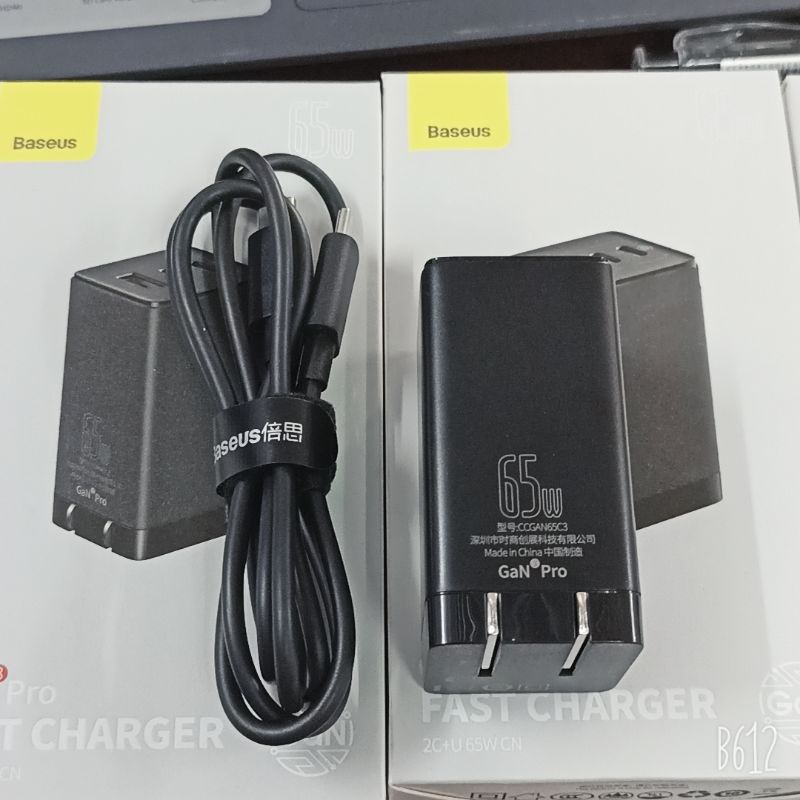 Bộ sạc nhanh Baseus GAN3 Pro 65W PD3.0 QC4+ cho Laptop Smart phone