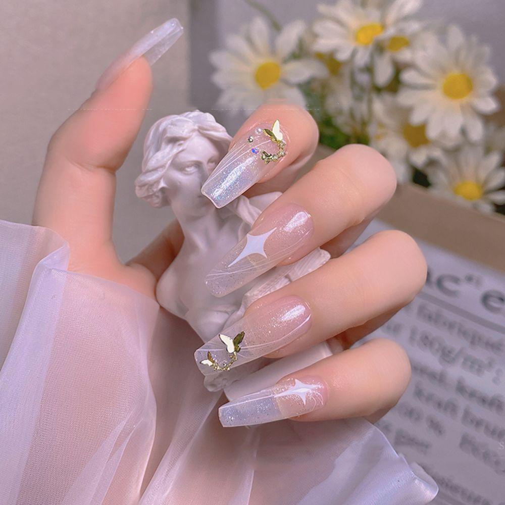 Phụ Kiện Trang Trí Móng Tay Hình Bướm Bằng Kim Loại Kiểu Nhật Bản Tinh Tế DIY
