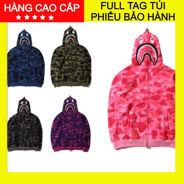 Áo khoác Bape camo, jacket bape camo,Bape shark