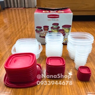Set hộp đựng thực phẩm rubbermaid 50 pieces easy-find-lids