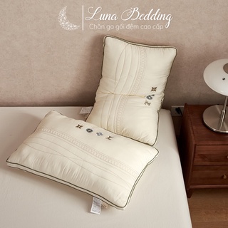 Ruột gối thương hiệu đẳng cấp 5* vỏ lụa tencel bông xơ đậu nành luna bedding