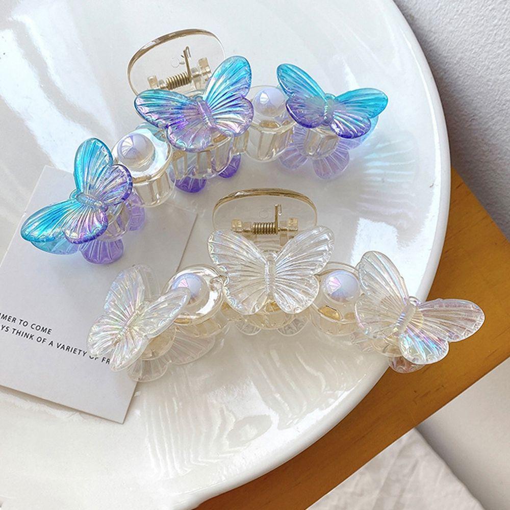 ANEMONE Kẹp Tóc Hình Móng Vuốt Cá Mập / Bướm Dễ Thương Xinh Xắn Dành Cho Nữ