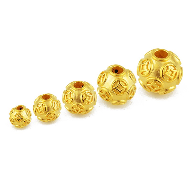 (S925) Bi Kim Tiề.n Hoa Văn Nổi 925 - phụ kiện xâu vòng tay nam nữ, charm phối vòng phong thuỷ handmade tự làm