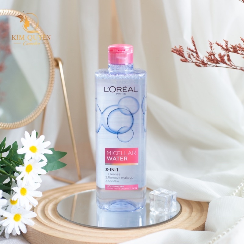 Nước tẩy trang cho mọi loại da Loreal Paris 3in1 Micellar Water 400ml