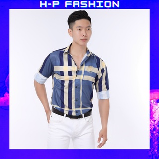 Áo sơ mi nam tay dài sọc caro, vải kate lụa cao cấp siêu mềm mịn và co giãn thời trang Hpfashion - SMNHP094
