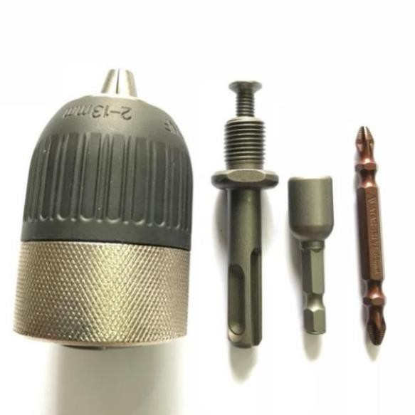 Đầu khoan kẹp nhanh 13mm kèm phụ kiện bắn ốc bắt vít chuyển đổi