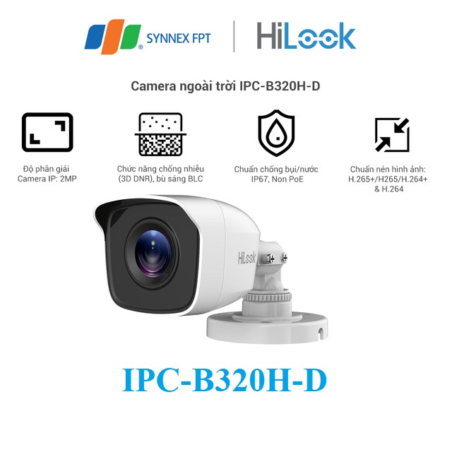 Camera IP hồng ngoại 2.0 Megapixel HILOOK IPC-B320H-D - Hàng chính hãng | BigBuy360 - bigbuy360.vn