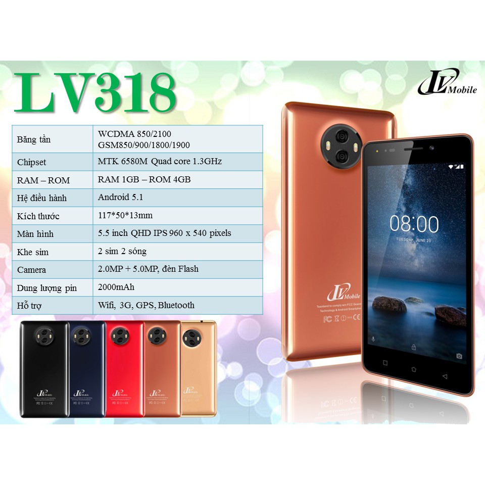 Chơi LIÊN QUÂN với Điện thoại LV318 - Ram 1GB - Hàng Chính Hãng - Bảo Hành 12 Tháng - tăng ốp lưng, nắp lưng