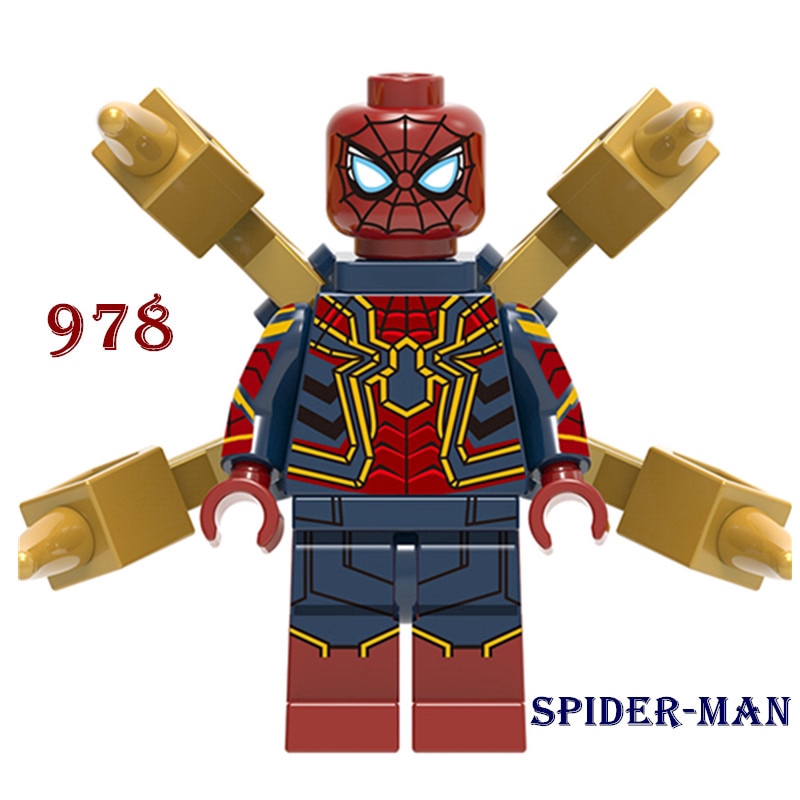 Gorock Tương thích với Lego Marvel Avengers 4 Siêu anh hùng Deadpool Ghost Iron Man Thảm sát Venom Spiderman Minifigure Đồ chơi trẻ em