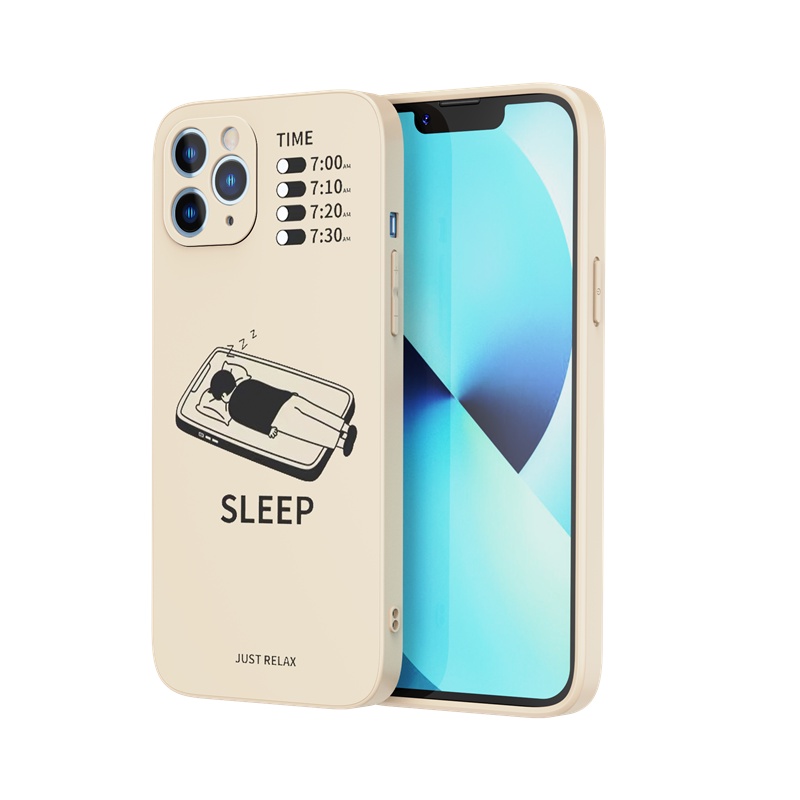 Ốp lưng iphone Ốp điện thoại SUNTAIHO silicone dẻo họa tiết nằm thẳng thích hợp cho iPhone 13 12 11 Mini Pro X XR XS Max 7/ 8 Plus