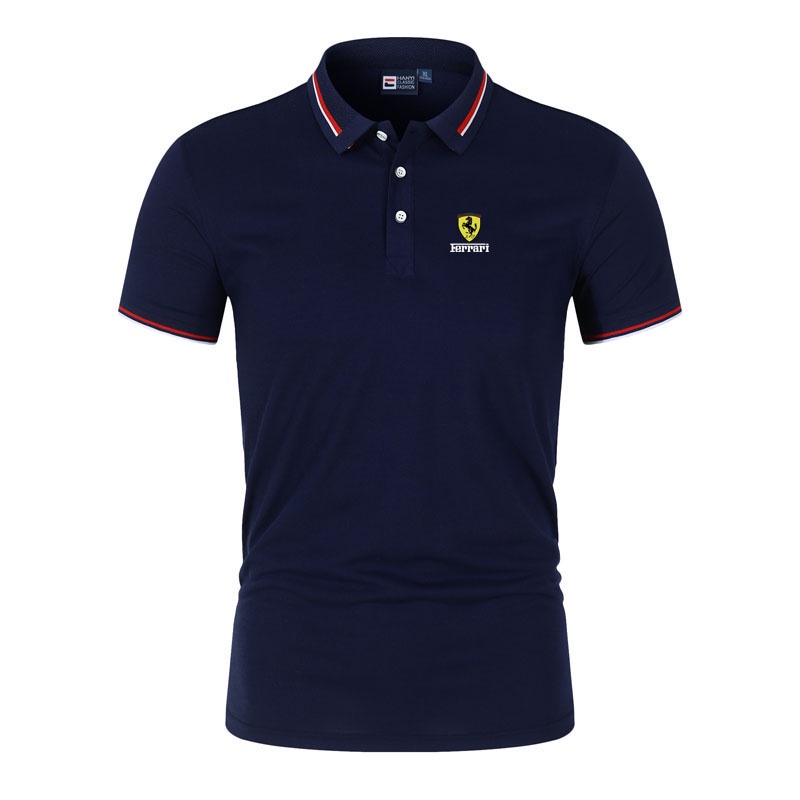 FERRARI Áo thun polo tay ngắn cổ bẻ phong cách doanh nhân thời trang cho nam size 4XL