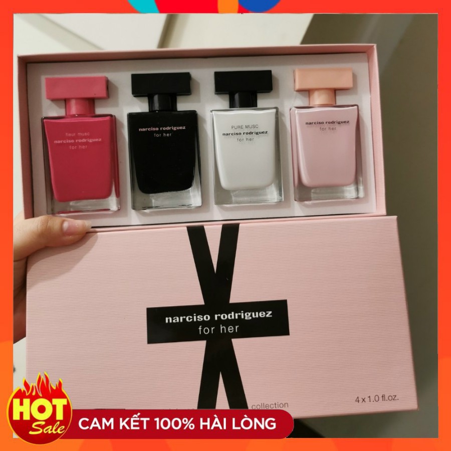 Set 4 chai Nước Hoa Narciso Rodriguez 30ml/1 chai Cực Thơm Lưu Hương 12h Kèm Hộp Sang Trọng, Set Nước Hoa Narciso