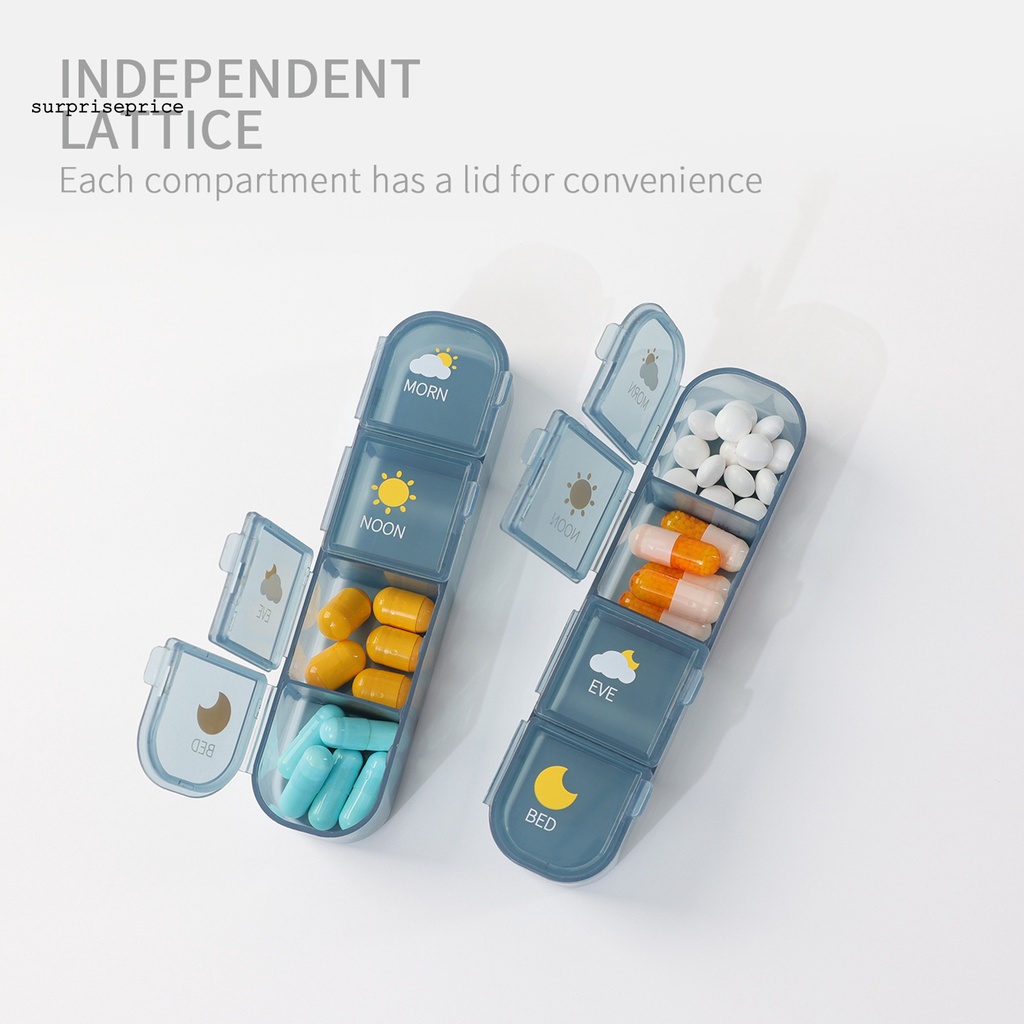 SPA Lidded Pill Holder 7-day Vitamin Pills Organizer Reusable Household Supplies