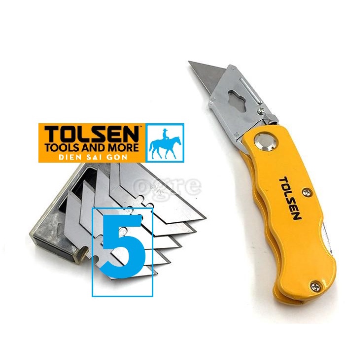 Dao rọc giấy xếp gọn du lịch kèm 5 lưỡi Tolsen 30007