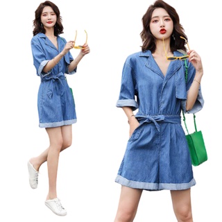 Jump short đồ bay sọt denim cổ vest size M L