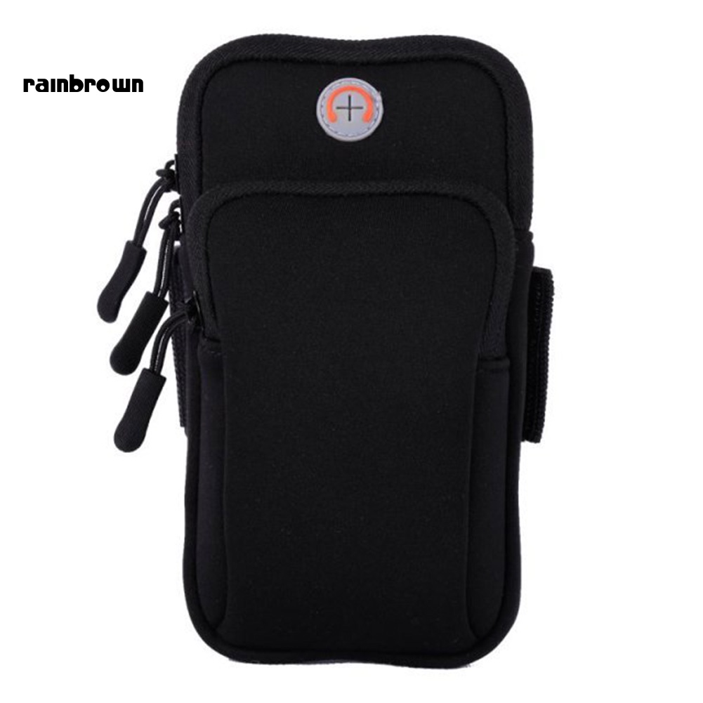 Túi Đeo Cánh Tay Nylon Màu Trơn Khóa Kéo Chống Thấm Nước Khi Chạy Bộ Cho Nam Và Nữ