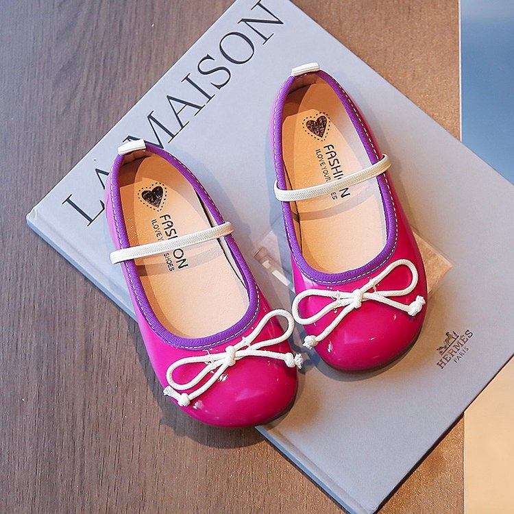 Giày Búp Bê Da Đế Bằng Phong Cách Công Chúa Cho Bé Gái