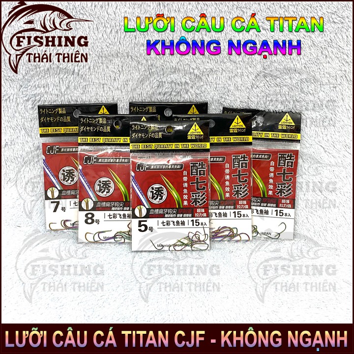 Lưỡi Câu Cá Titan 7 Màu CJF Không Ngạnh Siêu Cứng, bén Dùng Câu Cá Chép Rô Phi Lóc Sông Tự Nhiên Hồ Dịch Vụ