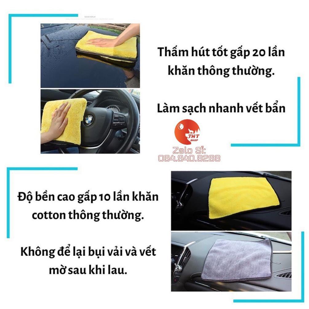 Khăn lau xe chuyên dụng Microfiber siêu thấm không rút sợi