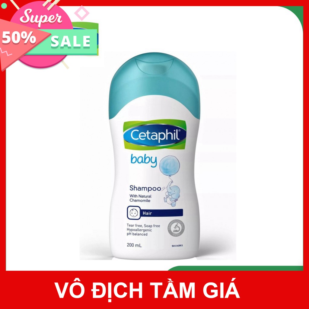 [CHÍNH HÃNG] Dầu gội làm sạch, bảo vệ da dầu nhạy cảm cho bé Cetaphil Baby Shampoo 200ml Date 2023