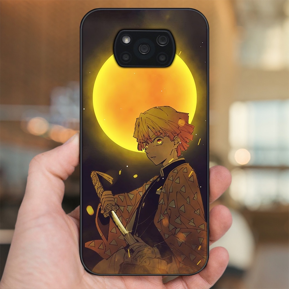 Ốp lưng Xiaomi Poco X3, Poco X3 Pro, Poco X3 NFC viền đen in hình Zenitsu Kimetsu no Yaiba