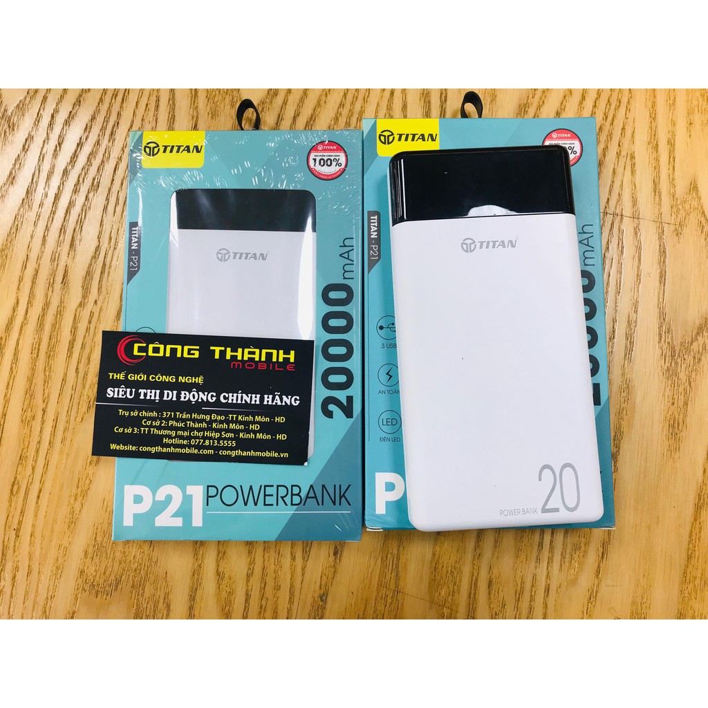 Sạc dự phòng TITAN-P21 20.000mAh