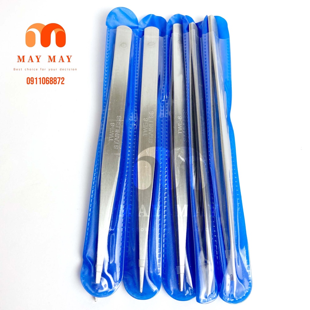 Nhíp gắp chỉ làm bằng thép không gỉ 2 loại cong và thẳng