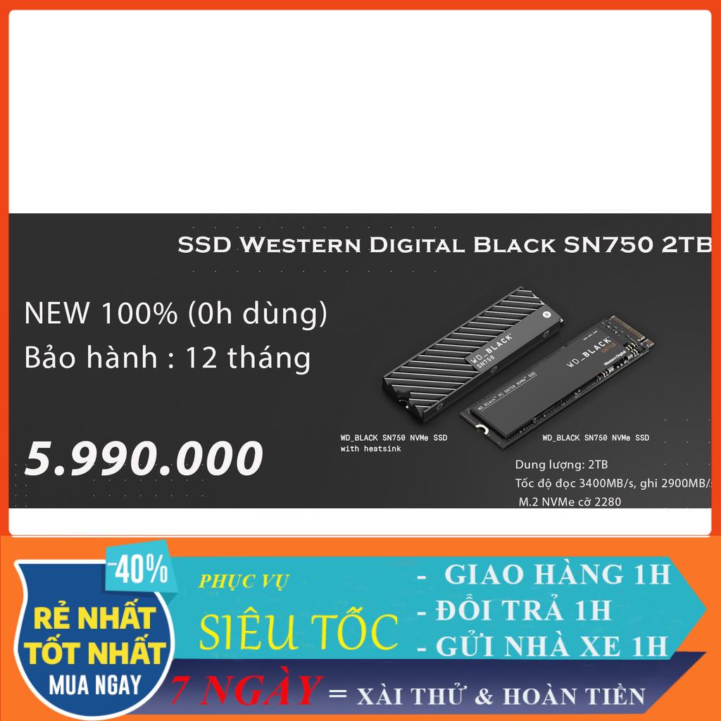 Ổ cứng WD BLACK 2TB 2280 M2 Nvme PCie Gen3 Khủng nhất của Western Digital