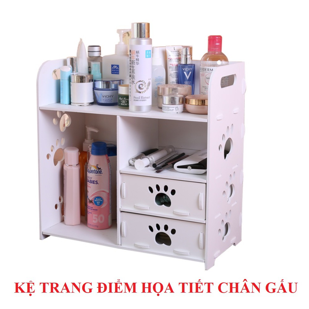 TỦ GỖ TRANG ĐIỂM 2 NGĂN KÉO HOẠ TIẾT CHÂN GẤU 2018