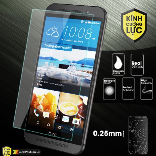 Kính cường lực HTC One E8 trong suốt