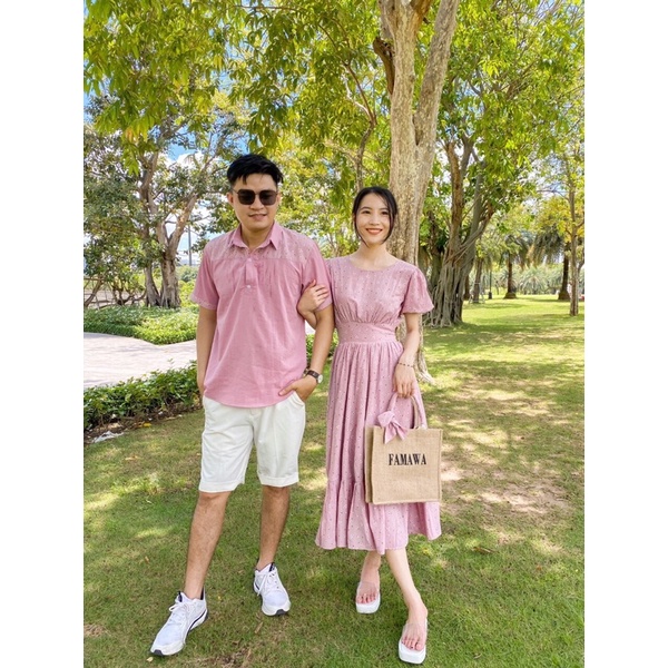 Set Gia Đình Du Lịch Màu Hồng hoa nhí xinh xắn-Thiết kế form chuẩn Lên dáng cực yêu cho gia đình mình ạ - By FAMAWA💕