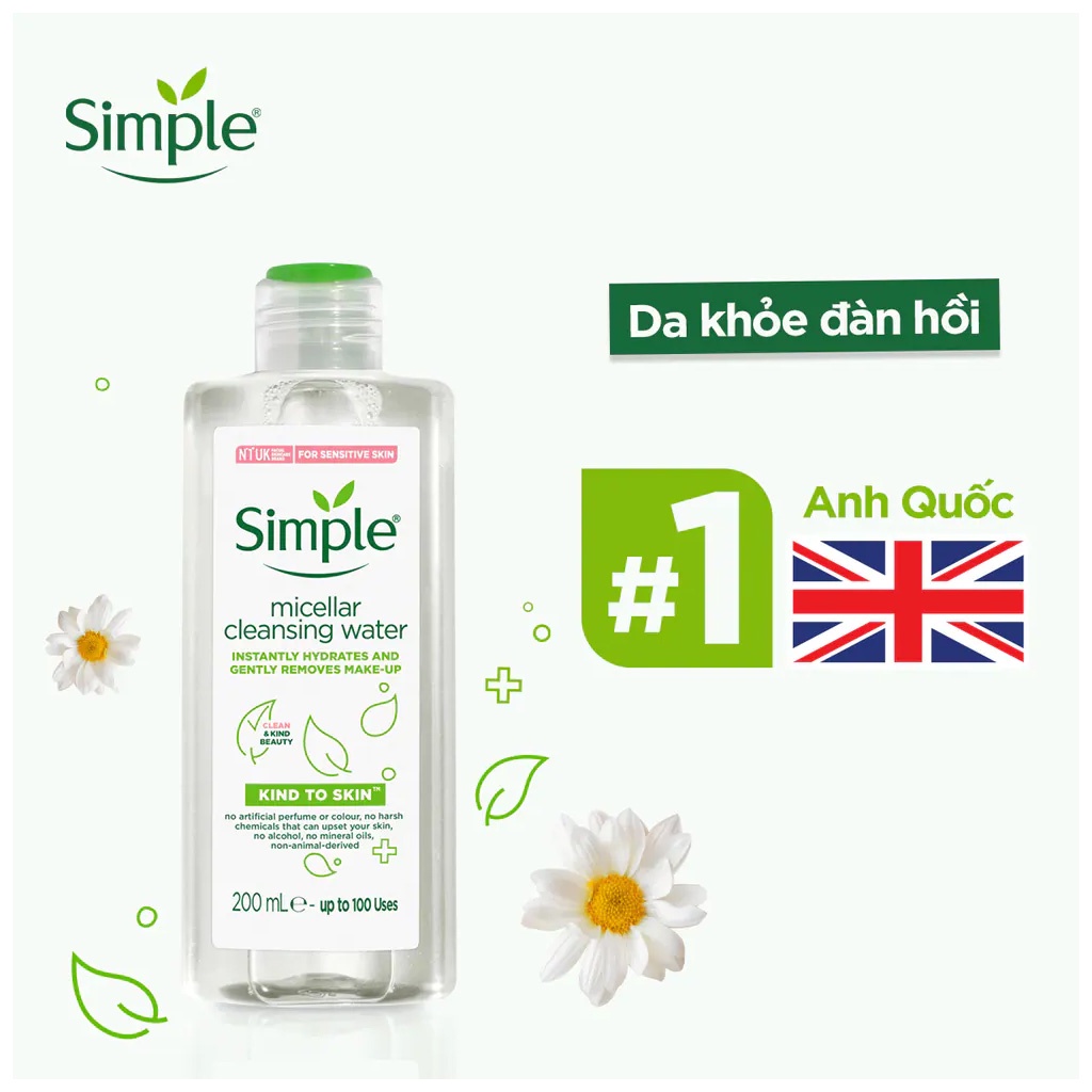 Nước Tẩy Trang Simple Micellar Cleansing Water 200Ml - HKT Shop