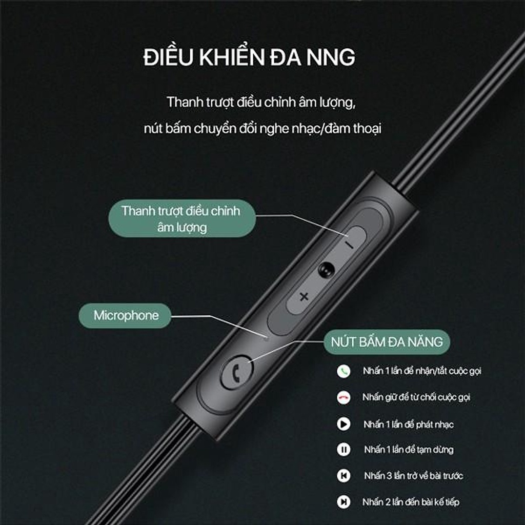 Tai Nghe Nhét Tai ACOME AW05 Âm Thanh HD Cổng Kết Nối 3.5mm - hàng chính hãng bảo hành 12T
