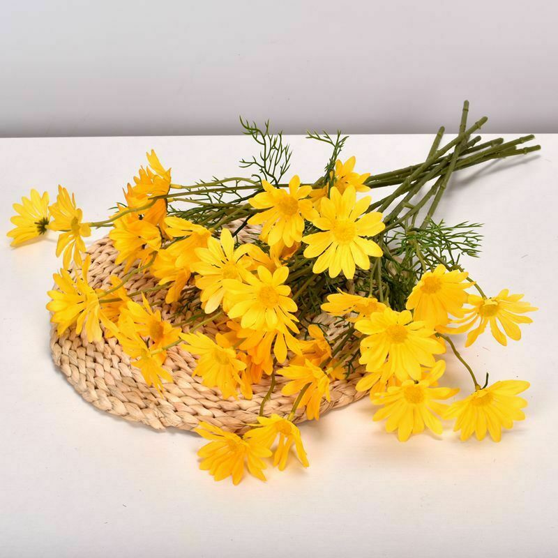 White Daisy Artificial Flowers Long Branch Bouquet for Home Wedding Garden Decoration DIY Bridal Silk Fake Flower Accessories