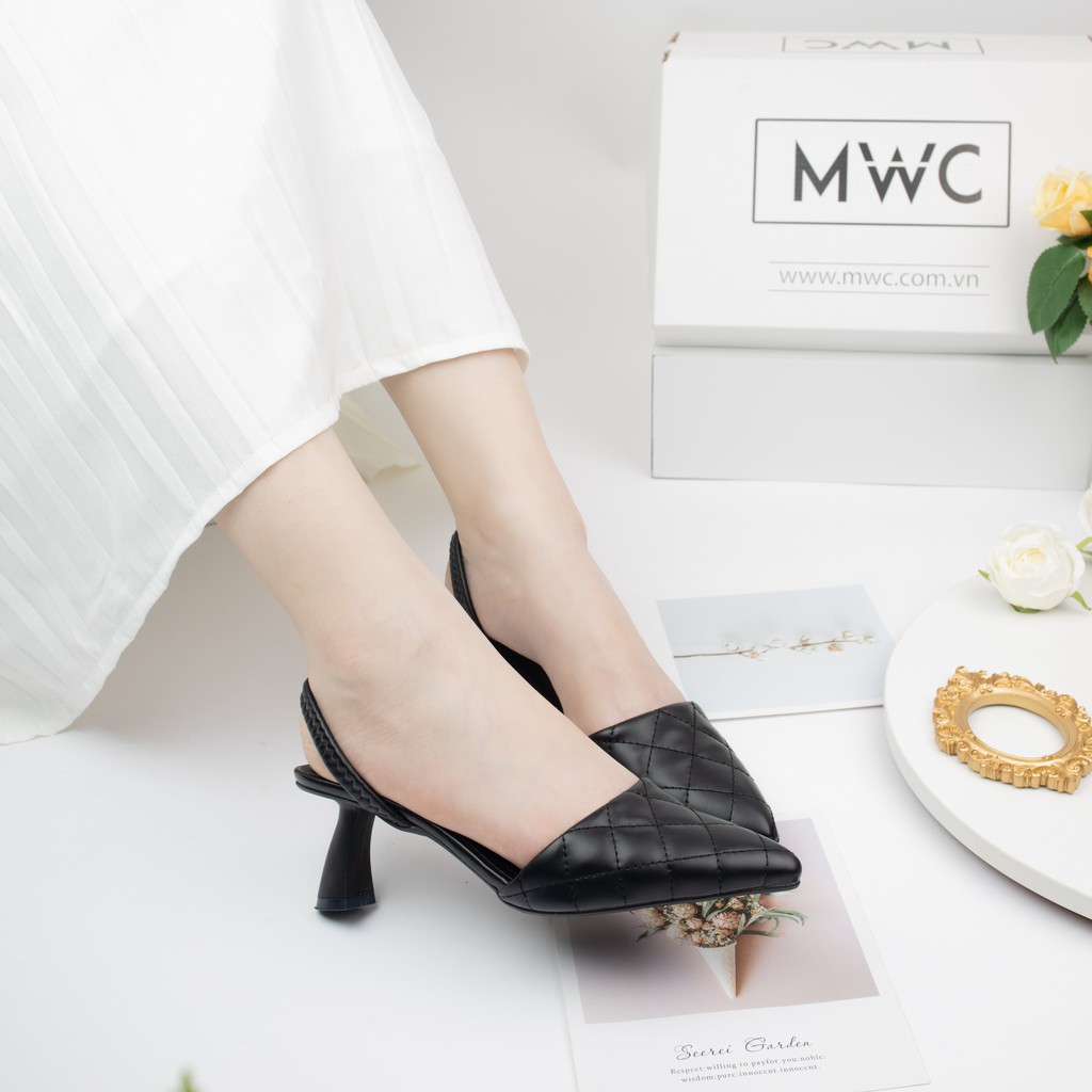 Giày Cao Gót MWC Quai Hậu Đế Cao 5cm Mũi Nhọn NUCG-3952