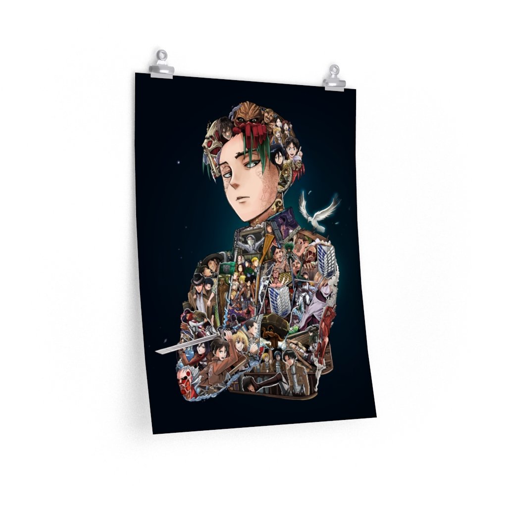 Tranh Poster Levi bản màu - Attack on titan - Tranh treo tường - Tranh trang trí decor