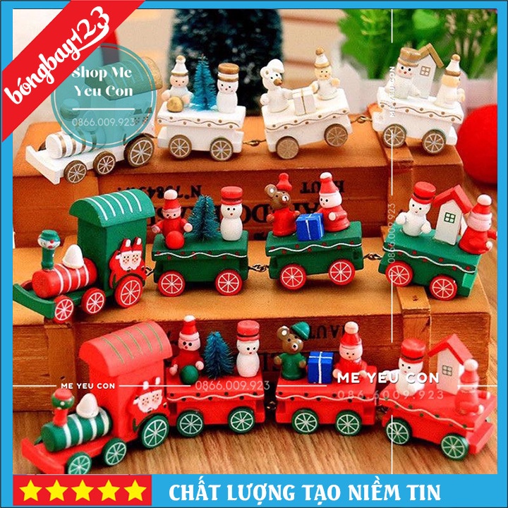 Đoàn Tàu Gỗ Nhiều Màu Trang Trí Giáng Sinh Đẹp Và Ấm Áp MERRY CHRISTMAS