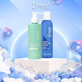 Bộ Đôi Nước Tẩy Trang Không Cay Mắt + Gel Rửa Mặt Sữa Rửa Mặt Sạch Sâu 2% BHA Emmié By Happy Skin Emmie