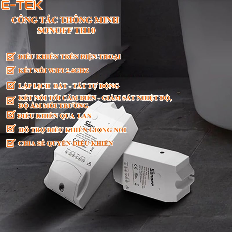 Công tắc wifi SONOFF TH10 chính hãng, bảo hành 12 tháng – e-tek.vn