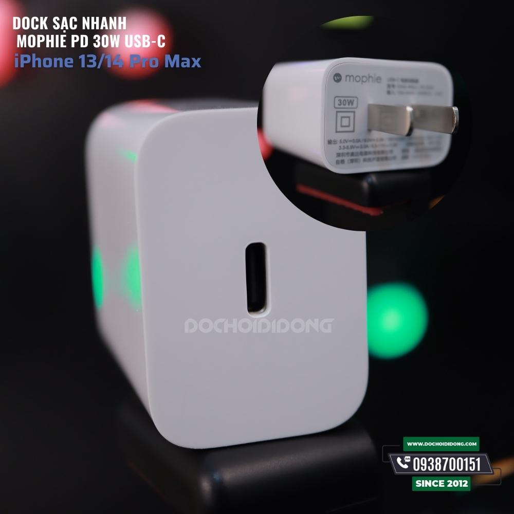 Dock sạc nhanh Mophie PD 30W USB-C 30W cho iPhone 13 14 Pro Max Plus