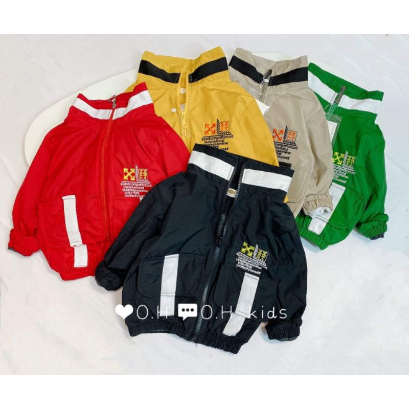Áo khoác gió 2 lớp lót nỉ túi hộp hip hop cá tính cho bé trai 🥰