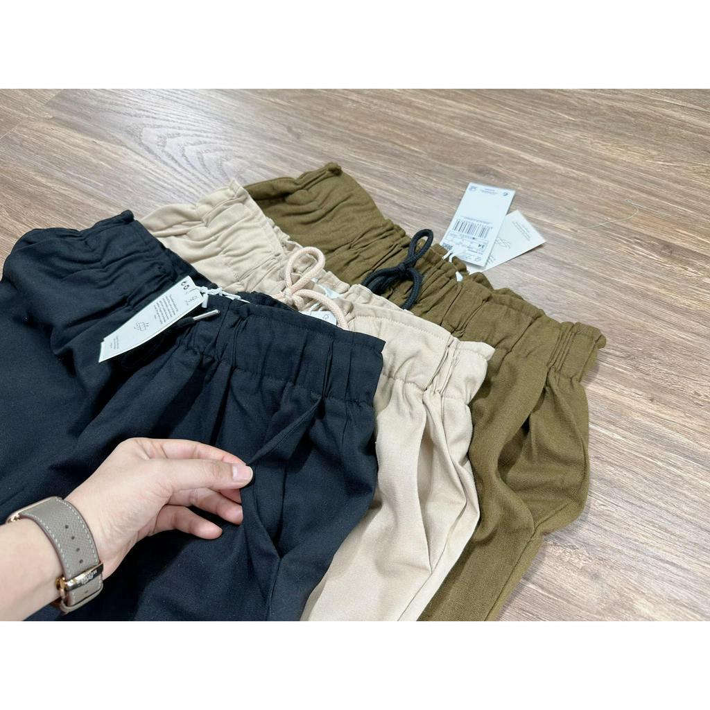 Quần Linen lưng thun buộc dây M N G