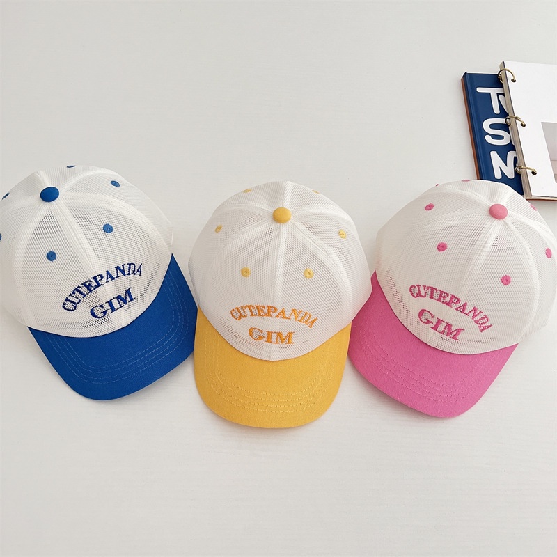 Mũ Lưỡi Trai Phối Lưới Thêu Chữ Màu Sắc Ngọt Ngào Thời Trang Cho Bé