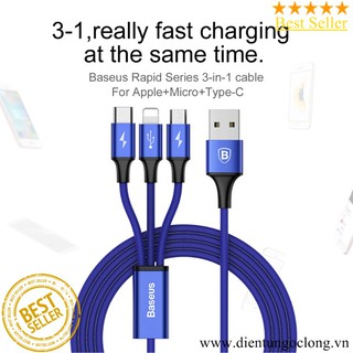 Cáp USB type-C ra Lightning Baseus Rapid Series